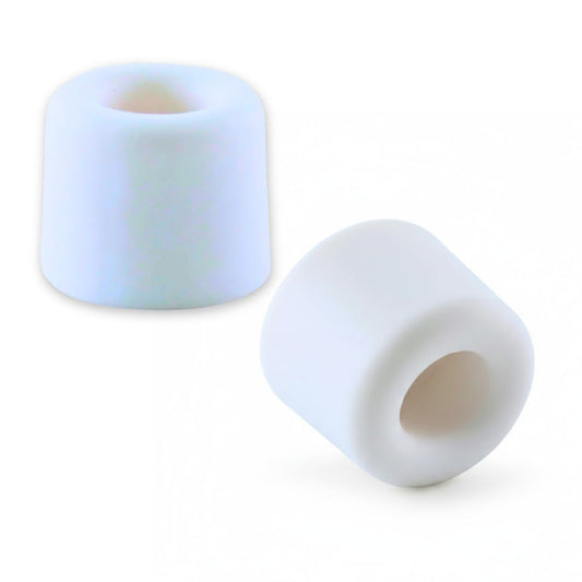 Floor Mounted Cylindrical Door Stopper, White (2-pack)