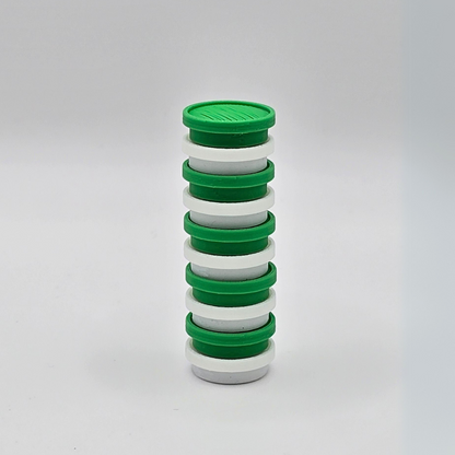 10 Small High Power Peppermint (Green And White) Memo Board Magnets