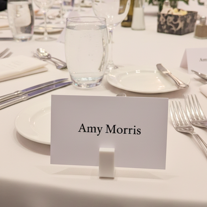 White Mini Sign Holder, Place Card Stand, Table Name Placeholder Display (8-pack)