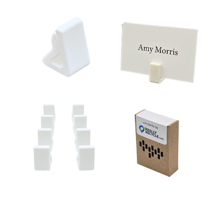 White Mini Sign Holder, Place Card Stand, Table Name Placeholder Display (8-pack)