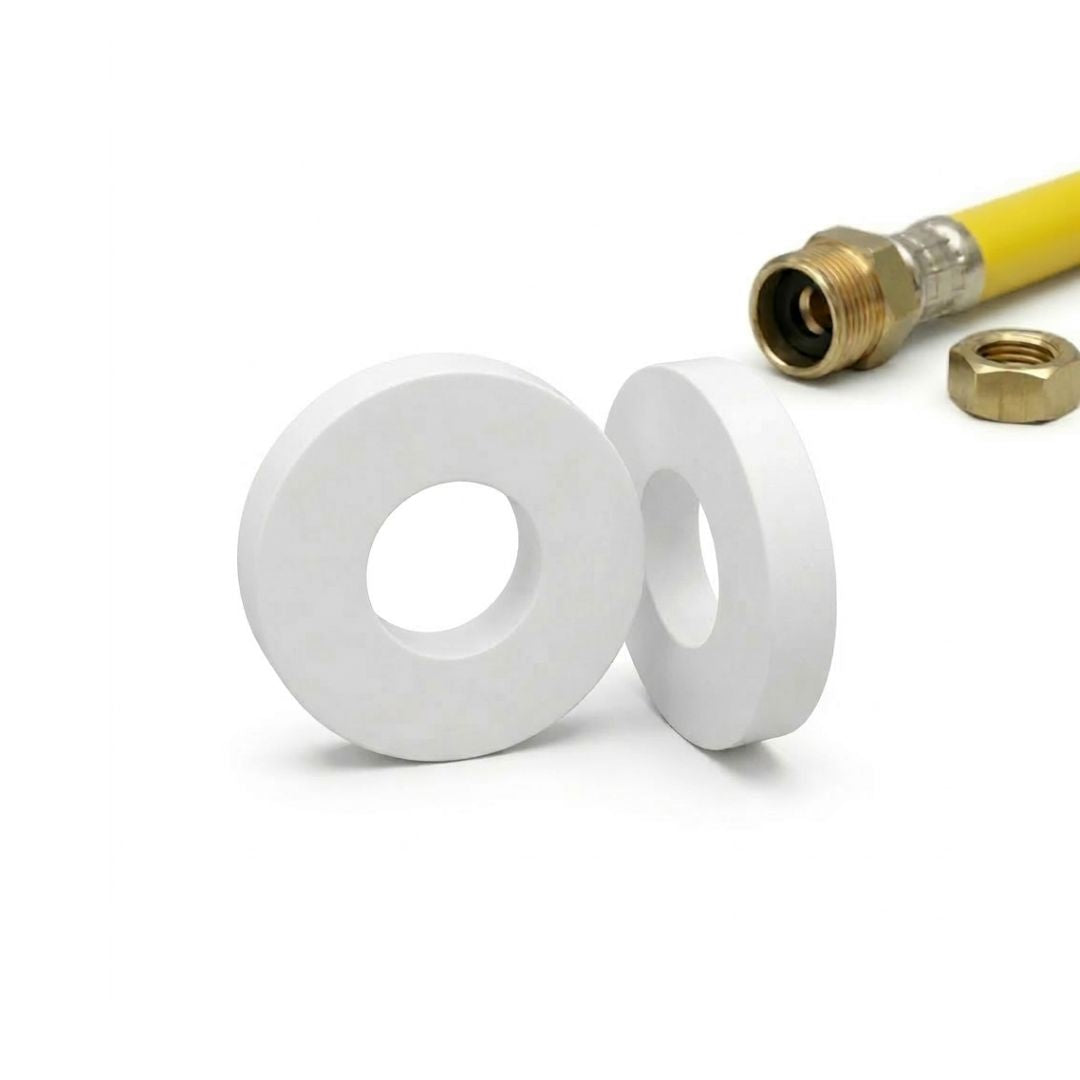 1/2" Washer Seals, White, Flat Ring Gaskets for Plumbing Repair